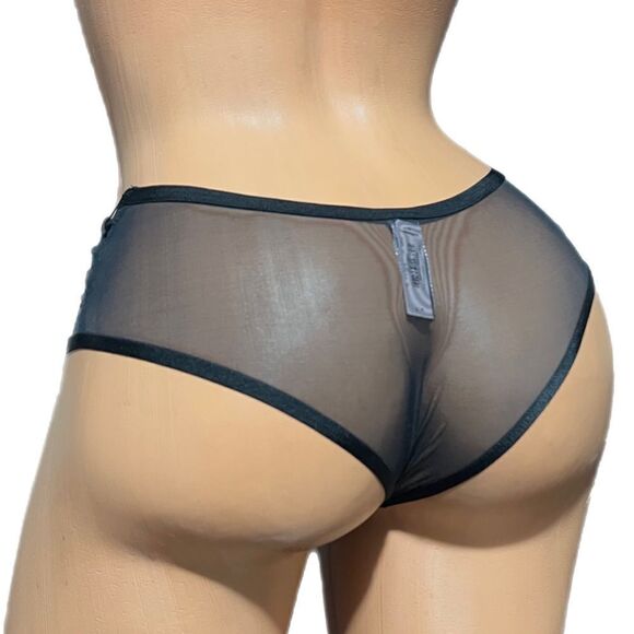 Victorias Secret Very Sexy LUXE Mesh and lace Cheeky Panty Black Medium - Picture 2 of 2